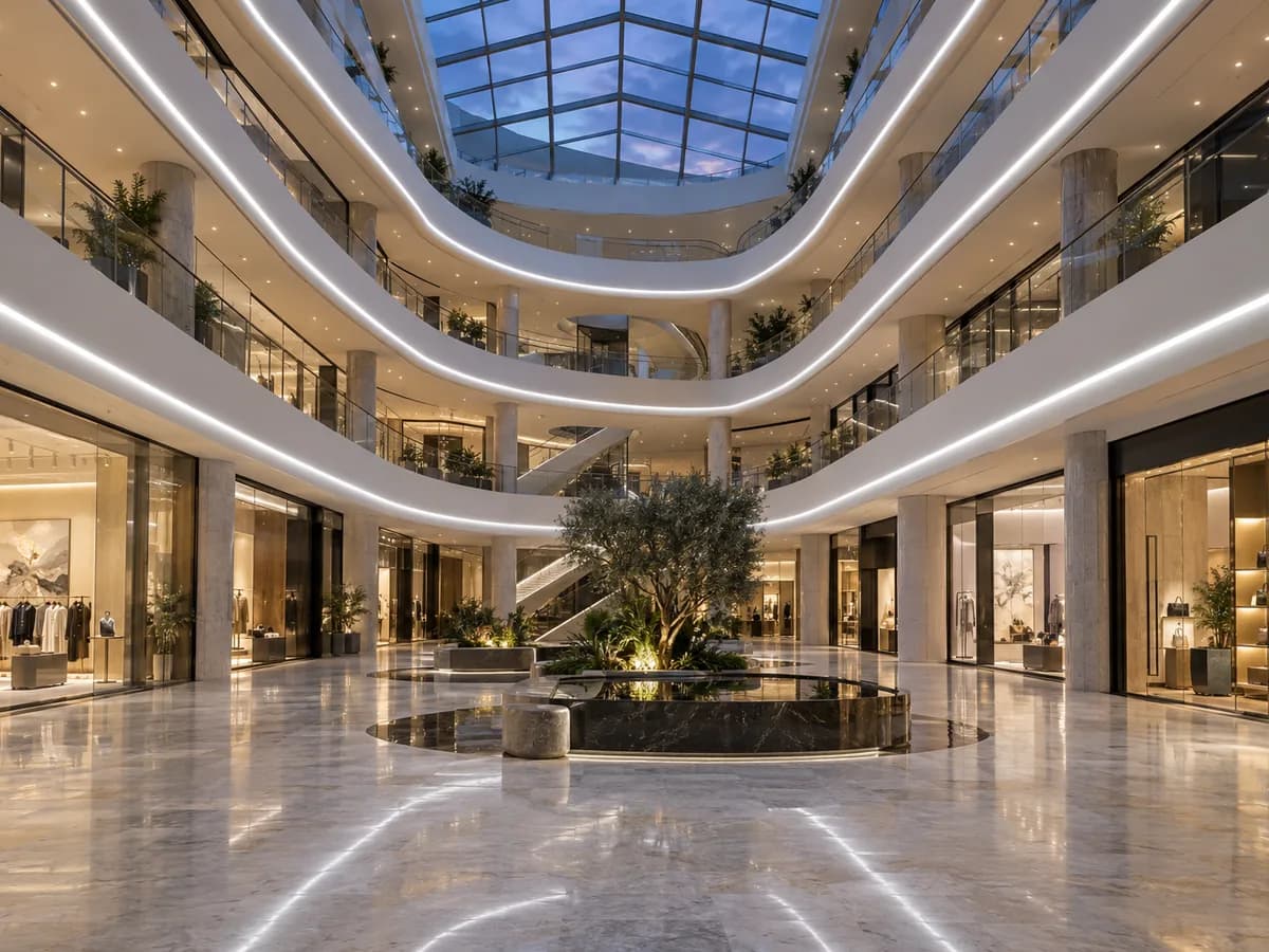 Shopping malls lighting scene