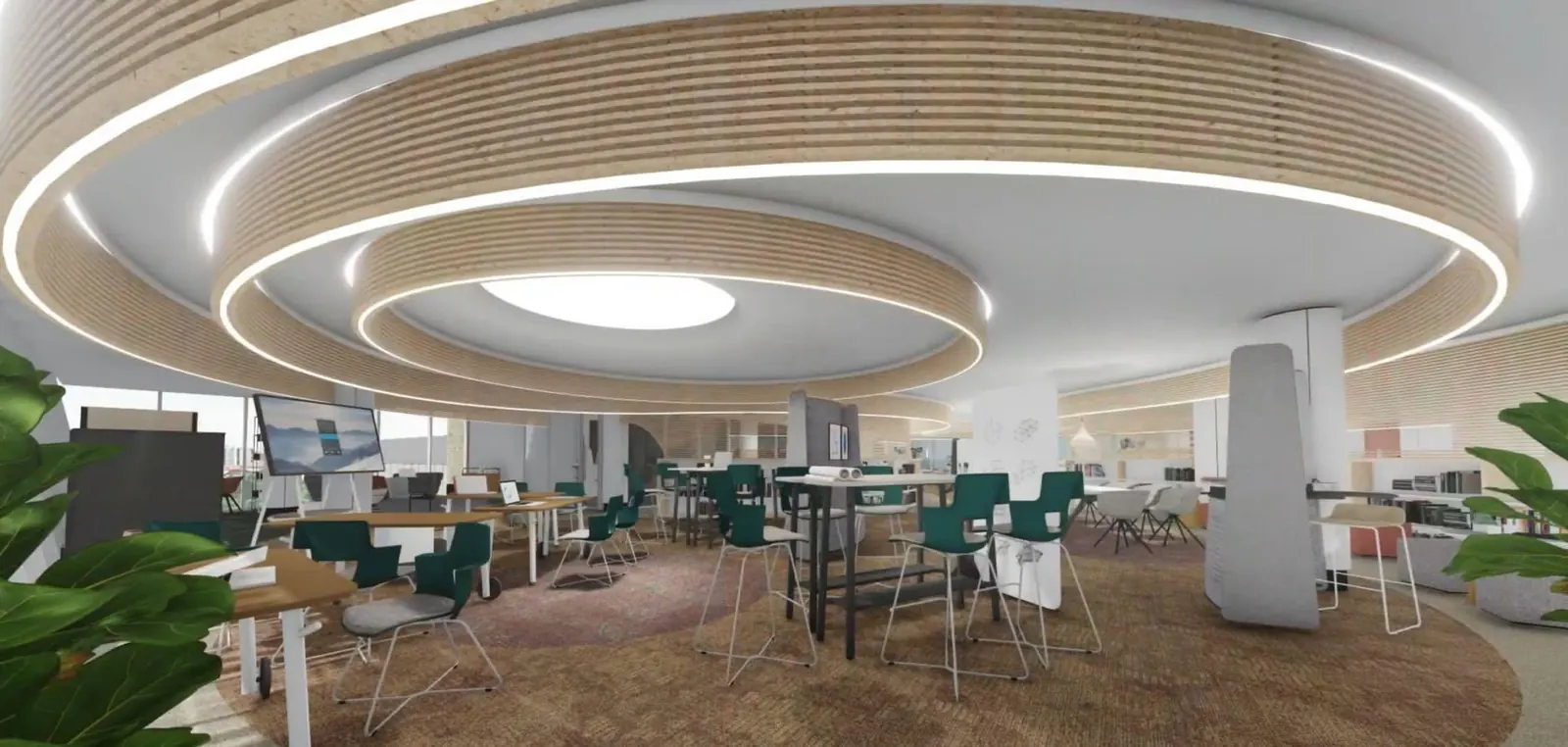 Workplace ceiling rings, Singapore — image 1