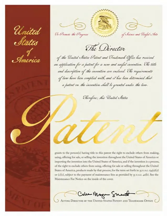 Patent certificate