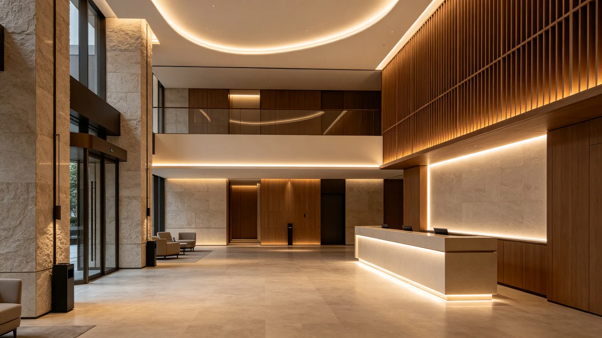 AI-generated illustration of hotel lobby