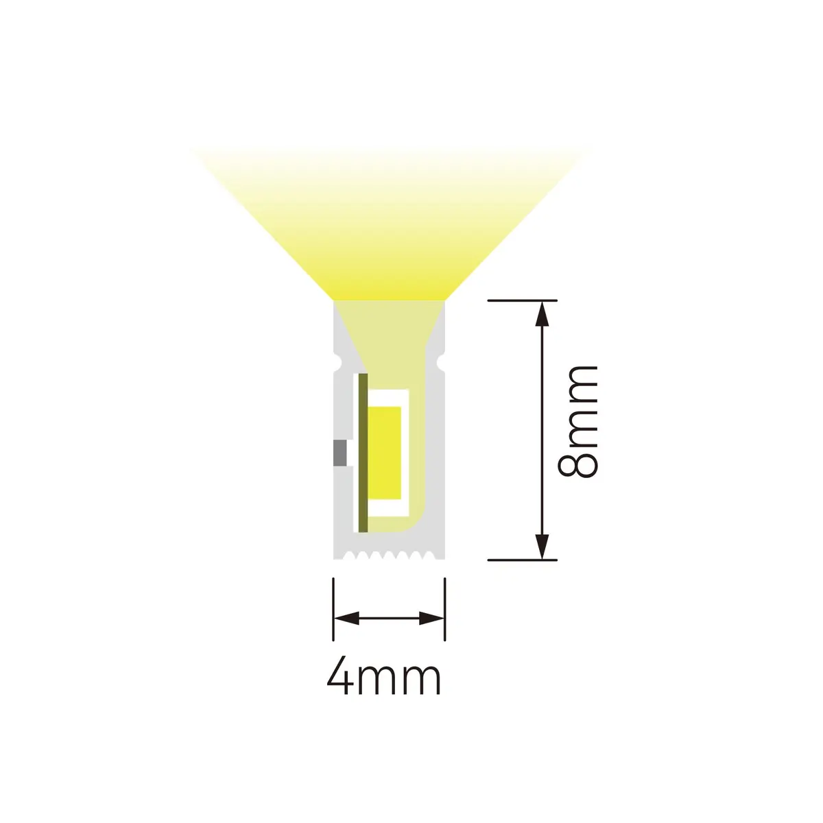 W4xH8 Side-Bend Cabinet Neon — Cabinet LED Strip