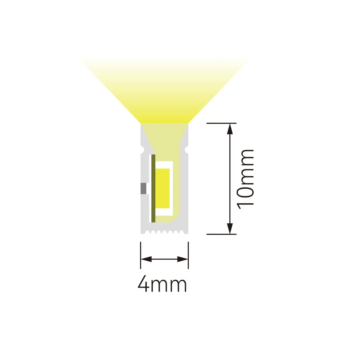 W4xH10 Side-Bend Cabinet Neon — Cabinet LED Strip