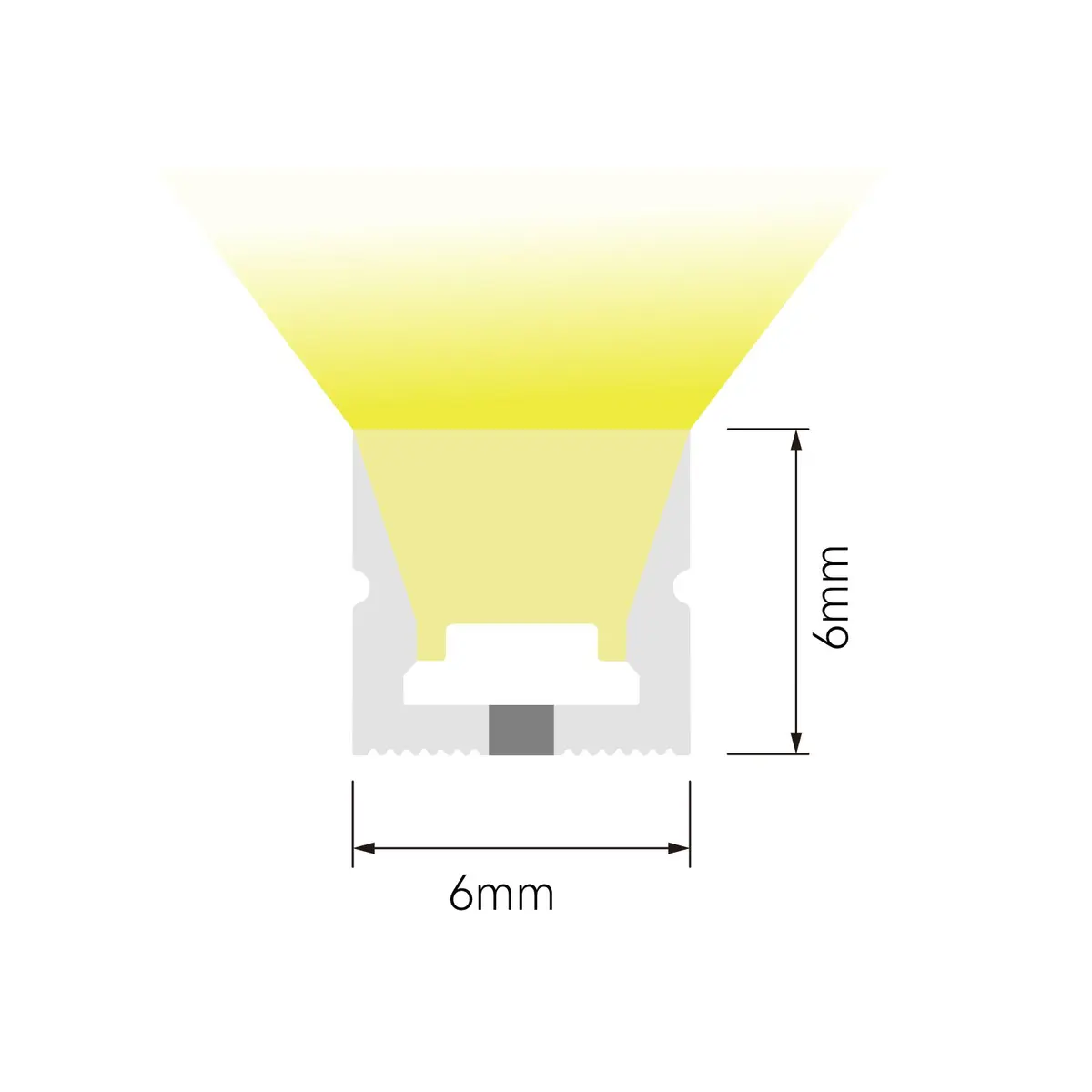 W6xH6 Top-Bend Cabinet Neon — Cabinet LED Strip
