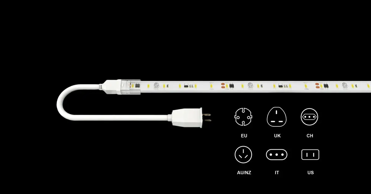 IP65 Waterproof Plug Connector — Driverless AC110/230V LED Strip